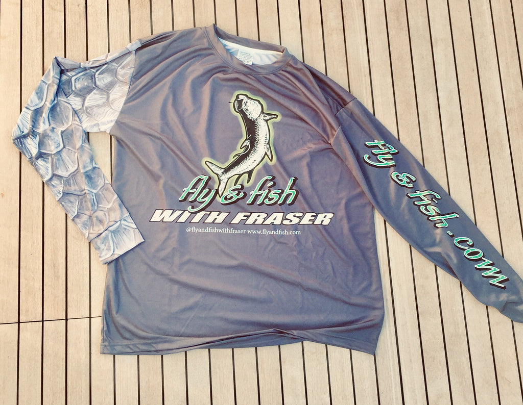 Only the Flyest” Dry-Fit Tarpon scale Sleeve, fly and fish with