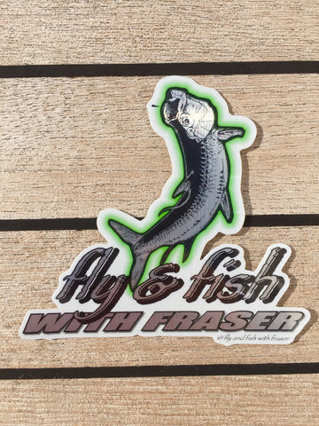 Going Airborne, Fly and Fish with Fraser, Brushed Alloy Tarpon Sticker